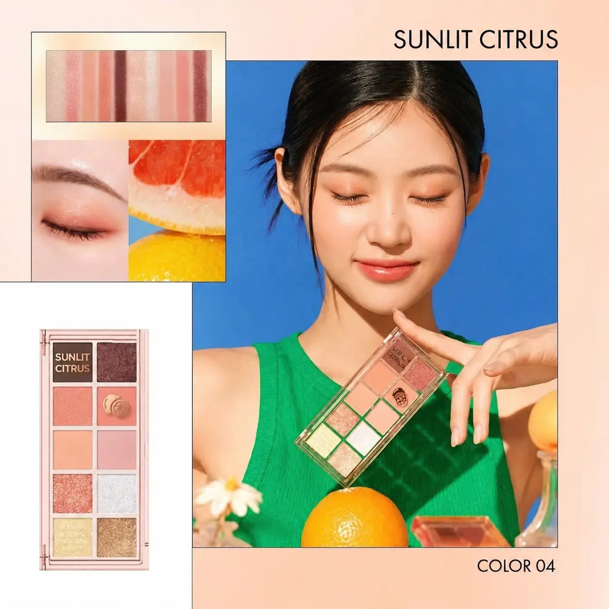 Peach C Seasonal Blending Eyeshadow palette (04 Sunlit Citrus)