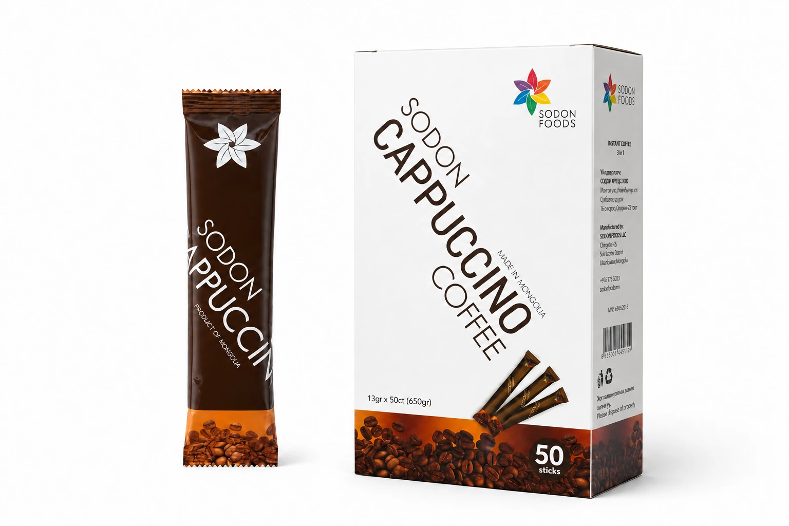 SODON CAPUCCINO 3 in 1 ИНСТАНТ КОФЕ
